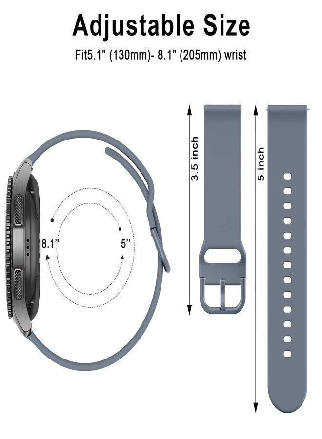 اي كي سوار ساعة AK لساعات Amazfit Bip 6/5 و Amazfit GTR 4/3 Pro / 3 / 2e / 2 / GTR الذكية مقاس 47 مم، سوار رياضي من السيليكون الناعم مقاس 22 مم متوافق مع ساعات Bip 6/5 و GTR 4 للرجال والنساء (أزرق رمادي) - Image 3