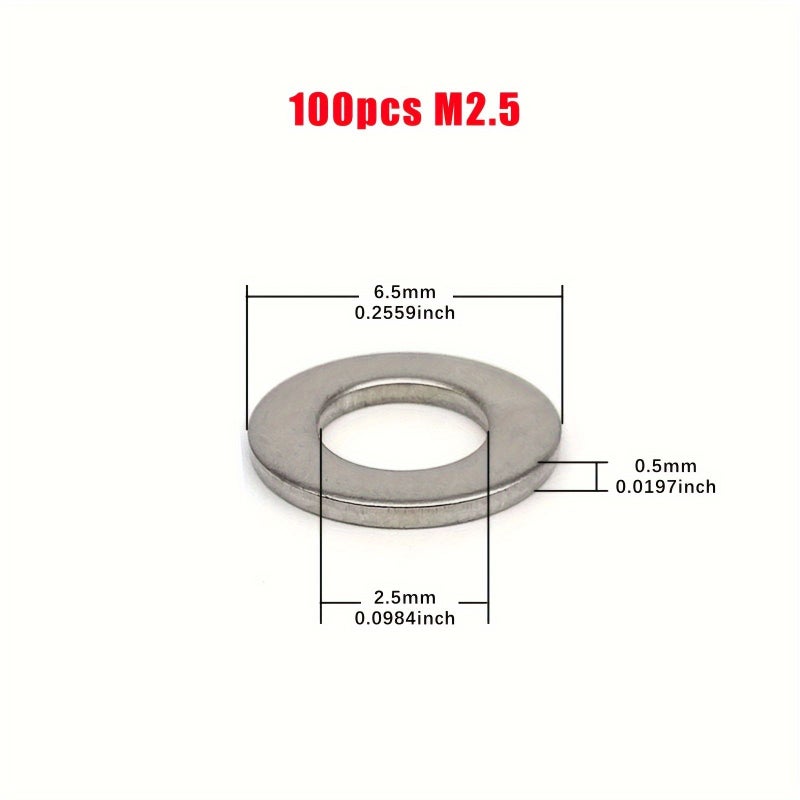 5pcs M16 304 Stainless Steel Flat Washers Durable Rust Resistant Assorted Sizes - Image 5