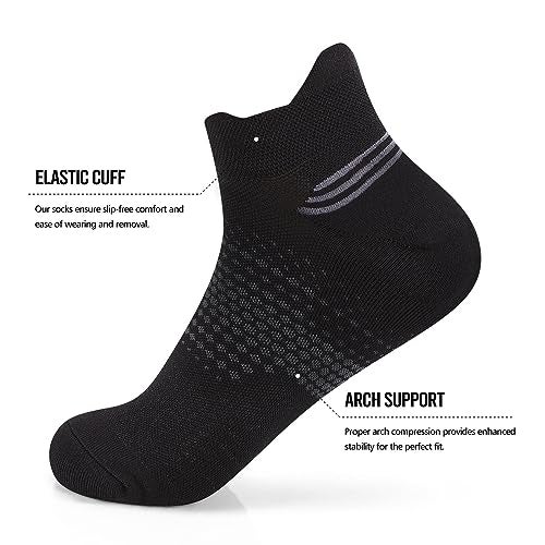 PAPLUS Ankle Compression Socks for Women 6 Pairs, Running Socks with Heel Tab, Cushioned Low Cut Athletic Socks - Image 4