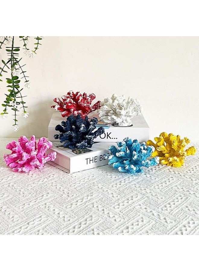 YINZUO YINZUO Coral Resin Ornaments with Shells Coastal Beach Decor Figurines for Living Room, Bathroom, and Office Ocean-Inspired Home Decoration Accent  - Image 4