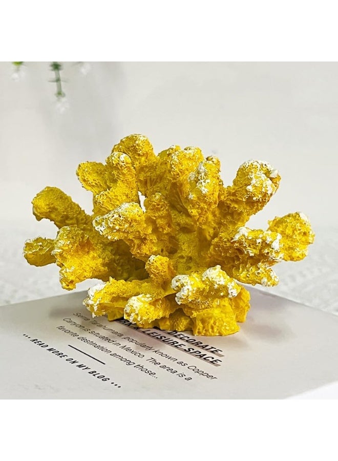 YINZUO YINZUO Coral Resin Ornaments with Shells Coastal Beach Decor Figurines for Living Room, Bathroom, and Office Ocean-Inspired Home Decoration Accent  - Image 1