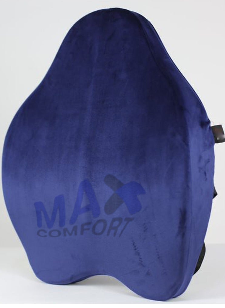 ماكس كمفورت مسند ظهر طبي كبير من الميموري فوم لتخفيف الآلام الظهروالقطنيه للمكاتب والسيارات - كحلي , ماكس كومفورت - Image 1