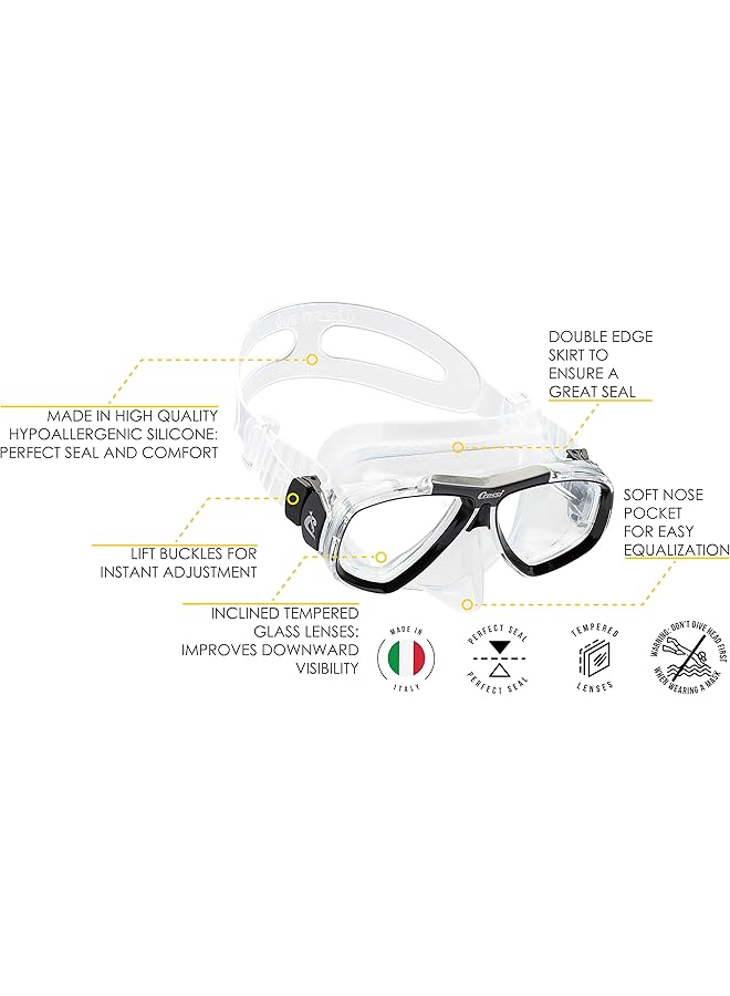 Cressi First Dive Mask with Inclined Lenses for Scuba Diving: Focus: Made in Italy - Image 5