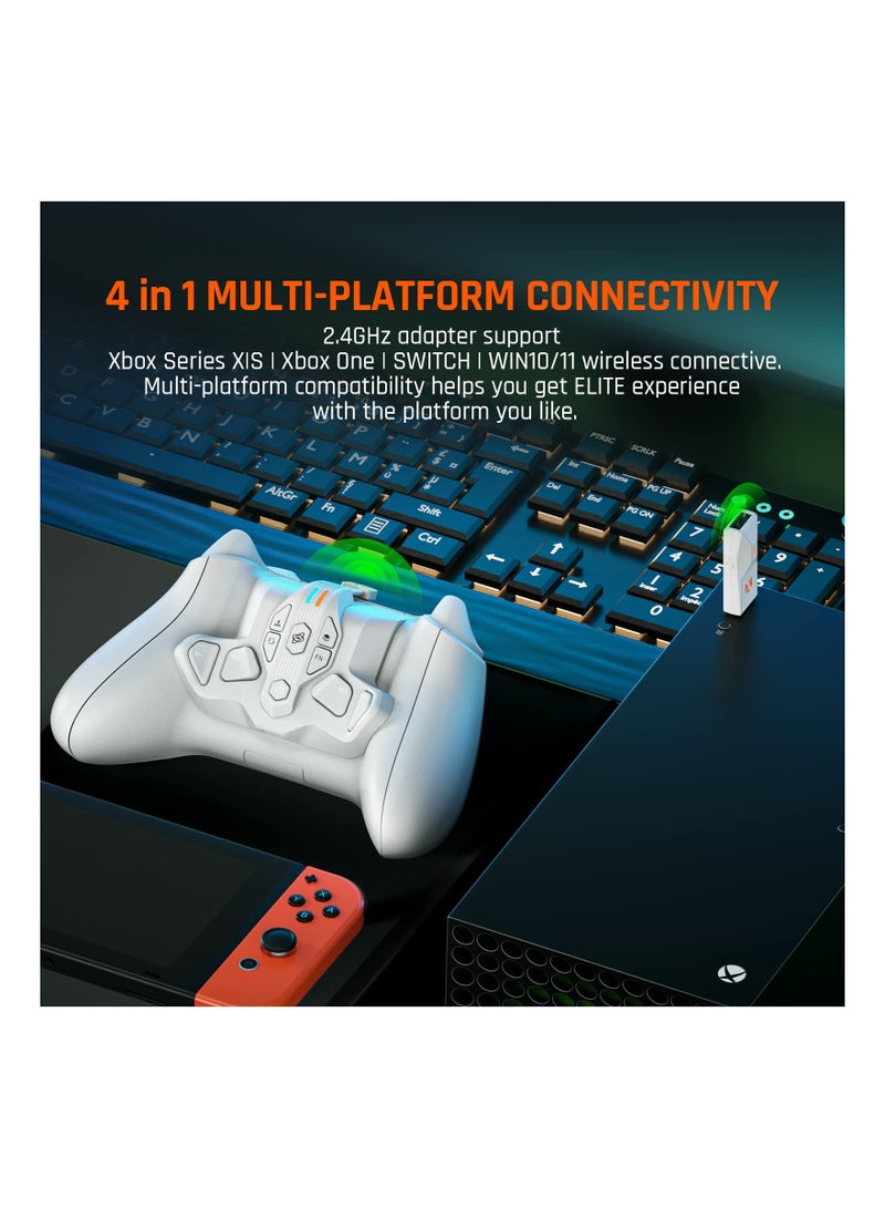 SOLARAE Wireless Back Button Attachment fit for Xbox Series X|S Controller, Armor-X Pro Mod Pack Playing on Xbox Series X|S/Xbox One/Switch/Win, 6 Axis Gyro Motion Aim, Macro Controller Paddles(1 Pack) - Image 2