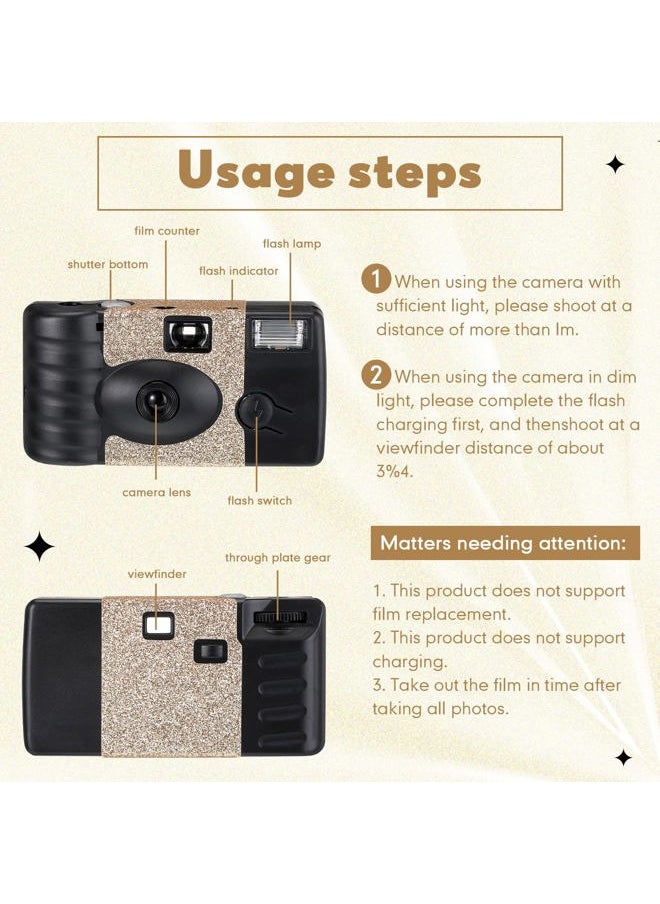 LEIFIDE - 4 Pcs Disposable Camera Single Use Film Camera One Time Camera for Photography with Flash Color Film for Wedding, Anniversary, Travel, Camp, Party Supplies, Birthday Gift (Classic Style) - Image 1