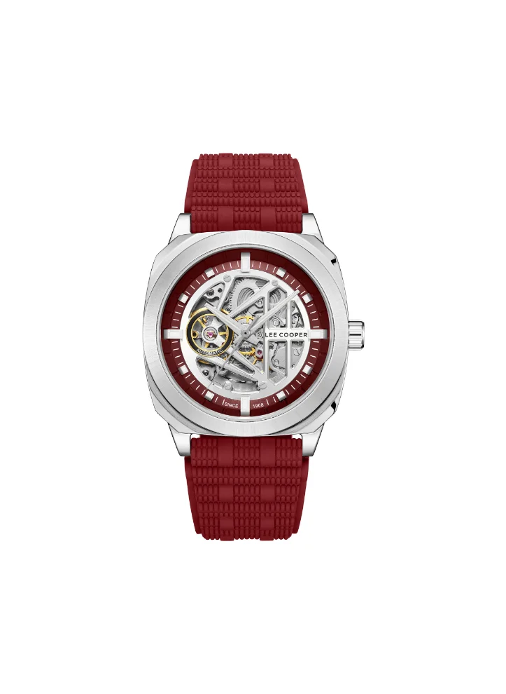 لي كوبر LEE COOPER Men Automatic Red Dial Watch - LC08074.388