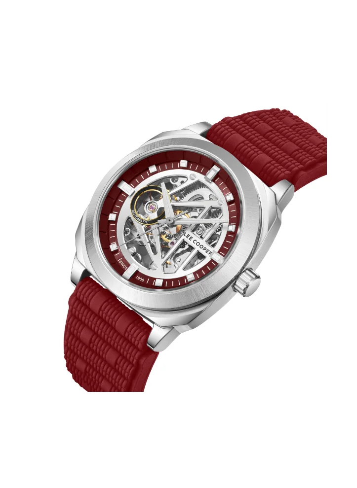 لي كوبر LEE COOPER Men Automatic Red Dial Watch - LC08074.388