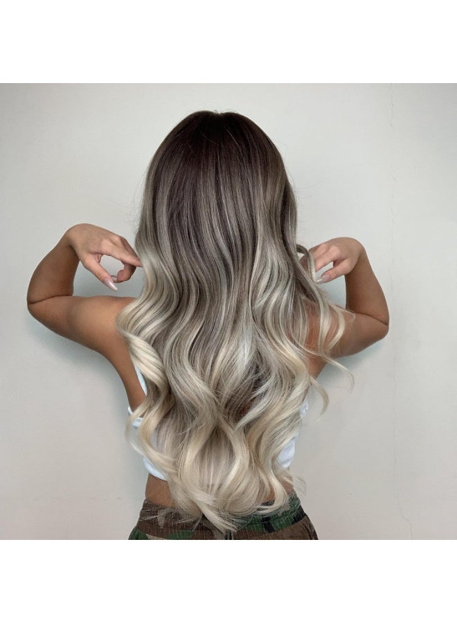 ISHINE Long Curly Wig للنساء Ombre العسل الشقراء مع الجذر الداكن الماء الموجة - Image 4