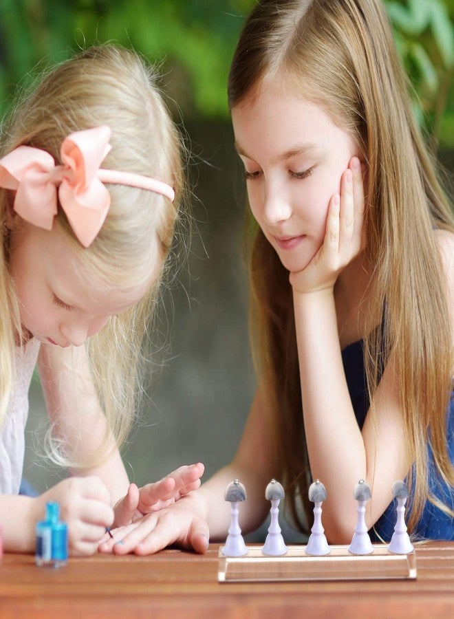 Blulu 2 Sets Acrylic Nail Display Stand Nail Tip Practice Holder Magnetic Nail Practice Stand Fingernail DIY Nail Art Stand for False Nail Tip Manicure Tool Home Salon Use (White) - Image 5