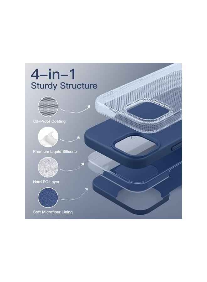 PROMASS Silicone Case for iPhone 14 6.1-Inch, Silky-Soft Touch Full-Body Protective Phone Case, Shockproof Cover with Microfiber Lining (Cobalt Blue) - Image 2