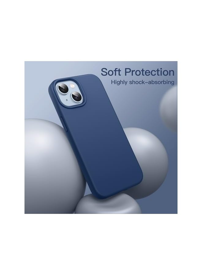 PROMASS Silicone Case for iPhone 14 6.1-Inch, Silky-Soft Touch Full-Body Protective Phone Case, Shockproof Cover with Microfiber Lining (Cobalt Blue) - Image 3