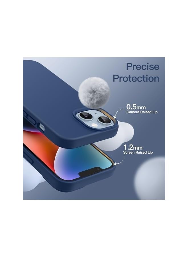PROMASS Silicone Case for iPhone 14 6.1-Inch, Silky-Soft Touch Full-Body Protective Phone Case, Shockproof Cover with Microfiber Lining (Cobalt Blue) - Image 4