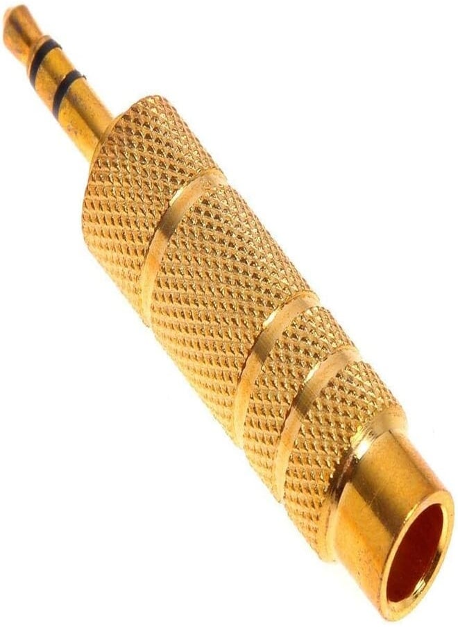 Generic Generic Universal Brass Gold Plated 3.5mm (1/8 inch) Male to 6.35mm (1/4 inch) Female Stereo Audio Adapter Jack Connector 