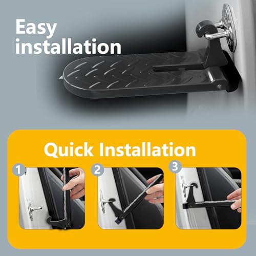 YUFNMKT 2 Pack Car Door Step and Truck Step - Aluminum Alloy Tire Step for Car Roof Access, Roof Rack Accessories, Anti-Skid, Easy Install, 400lbs Capacity(Long) - Image 4