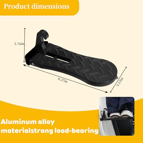 YUFNMKT 2 Pack Car Door Step and Truck Step - Aluminum Alloy Tire Step for Car Roof Access, Roof Rack Accessories, Anti-Skid, Easy Install, 400lbs Capacity(Long) - Image 2