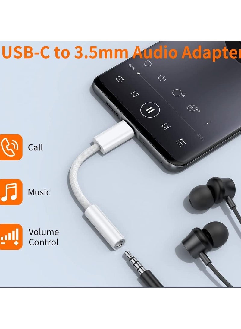 محول سماعة رأس USB من النوع C إلى مقبس سماعة رأس أنثى مقاس 3.5 مم، كابل صوت AUX من النوع C إلى محول صوت مقاس 3.5 مم متوافق مع Samsung Galaxy S22 S21 S20 Ultra وS10 S9 Plus وNote 20 10 وiPad Pro وMacBook - Image 5