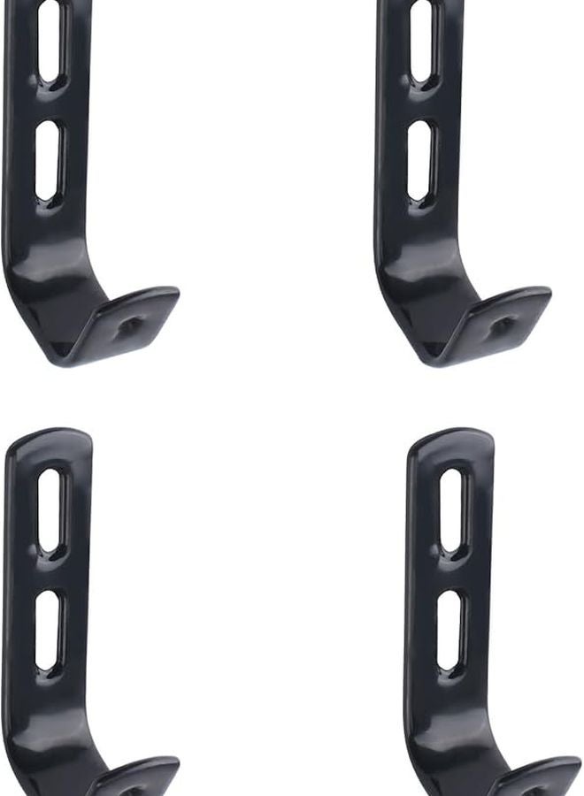 موروبور 4 قطع خطافات سلم سرير بطابقين ثقيلة مطلية بولي فينيل كلوريد أسود أجهزة أقواس - Image 2