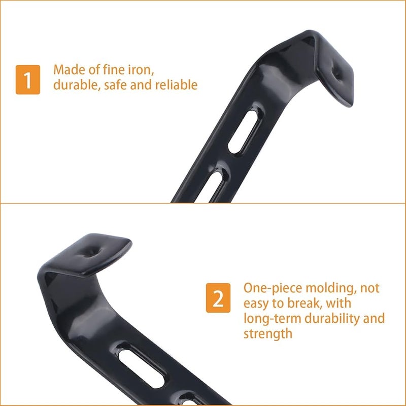 موروبور 4 قطع خطافات سلم سرير بطابقين ثقيلة مطلية بولي فينيل كلوريد أسود أجهزة أقواس - Image 5