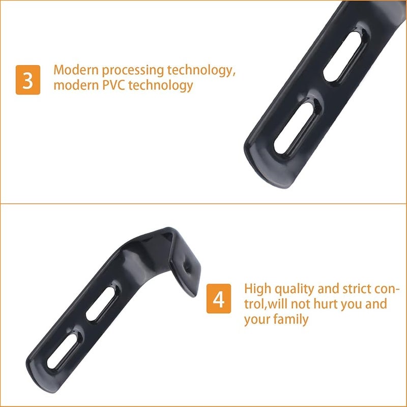 موروبور 4 قطع خطافات سلم سرير بطابقين ثقيلة مطلية بولي فينيل كلوريد أسود أجهزة أقواس - Image 4