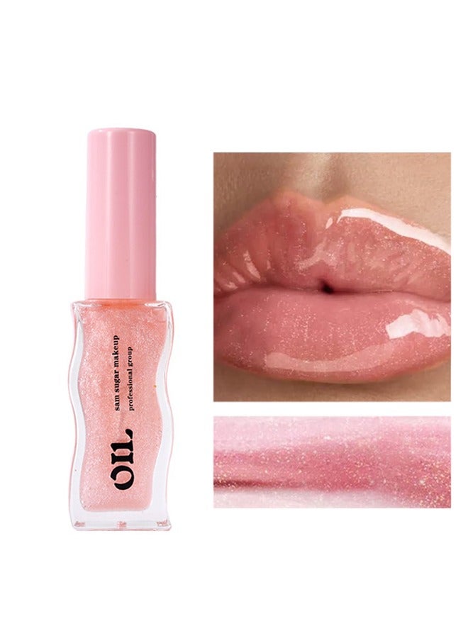 سكر سام زيت الشفاه ، ملمع شفاه مرطب بزيت الشفاه بالعسل برائحة العسل الاستوائية ، تركيبة عالية اللمعان غير لزجة للشفاه الجافة ، # 03 الخوخ - Image 1