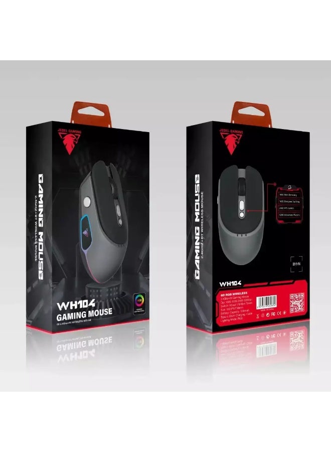 جي ديل ماوس لاسلكي WH104 بتردد 2.4 جيجاهرتز، قابل لإعادة الشحن بتقنية البلوتوث - مستشعر بصري 3200 نقطة في البوصة - 6 أزرار - Image 3
