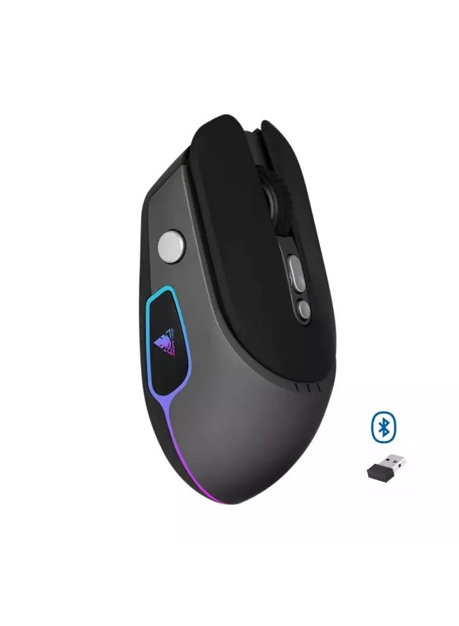 جي ديل ماوس لاسلكي WH104 بتردد 2.4 جيجاهرتز، قابل لإعادة الشحن بتقنية البلوتوث - مستشعر بصري 3200 نقطة في البوصة - 6 أزرار - Image 1