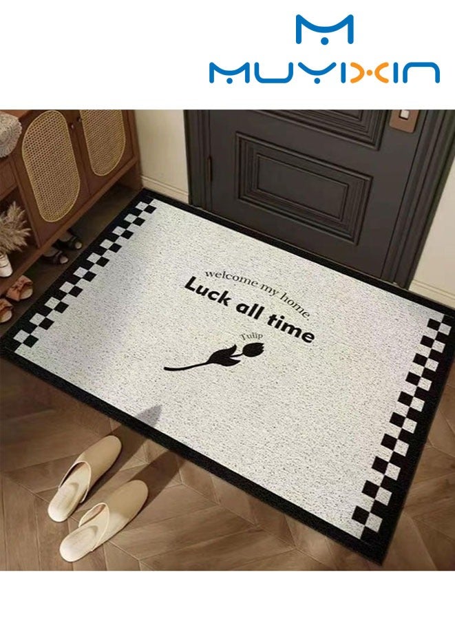 مويكسين سجادة باب المدخل قوية لإزالة التلوث ومرونة عالية ومضادة للانزلاق، سجادة ترحيب للباب الأمامي، الفناء، الممر، المكتب 60 × 90 سم - Image 1