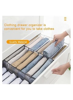 Generic 7-Grid Washable Foldable Wardrobe Organizer - Gray Clothing Storage Bins for T-Shirts, Leggings, Skirts, Jeans & Kids Clothes (2 Pack)  - Image 4