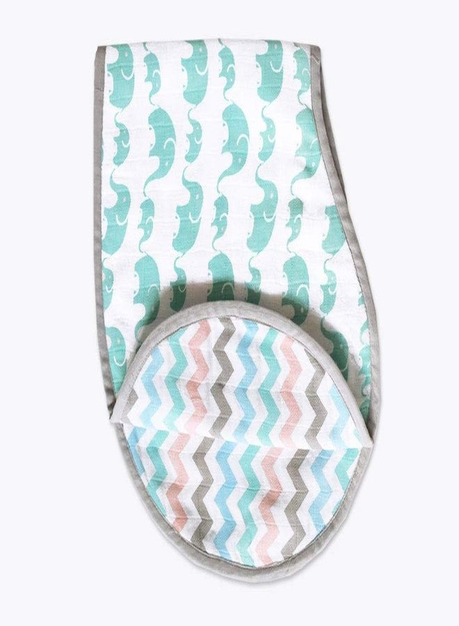 Masilo Organic Cotton Muslin Burp & Bibs Toddlers Cloth Gift Set for Newborn Baby, Pack of 1 - Elephant - Image 1