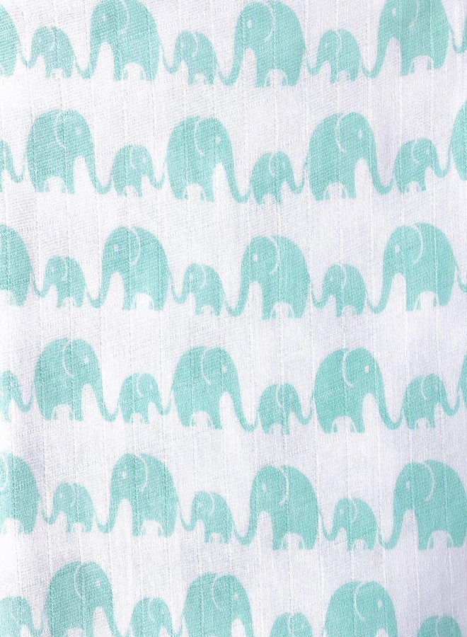 Masilo Organic Cotton Muslin Burp & Bibs Toddlers Cloth Gift Set for Newborn Baby, Pack of 1 - Elephant - Image 3