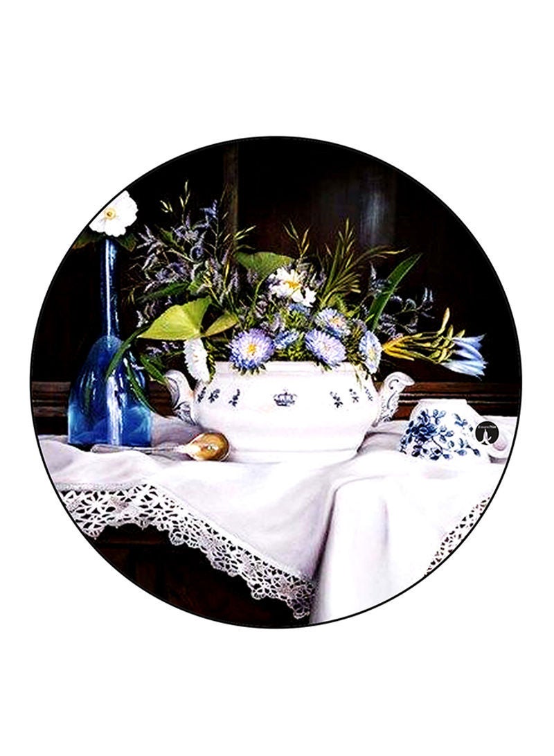 RKN Vintage Art Printed Mouse Pad Round  Multicolour