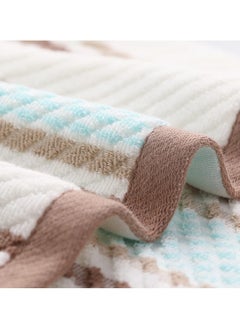 Generic Cotton Towels, Striped Pattern 100% Cotton Super Soft Highly Absorbent Hand Towel for Bathroom 13.4 x 29.5 Inch 4 Sets (Green and Coffee)  - Image 3