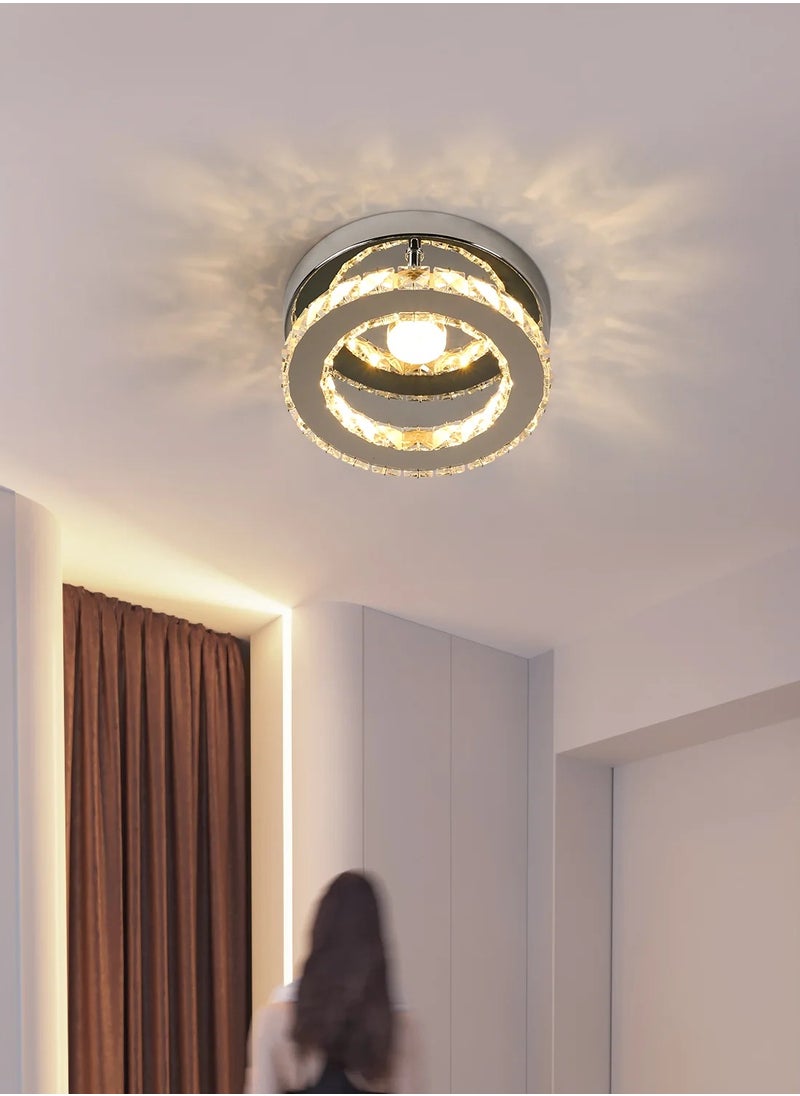 Goeco LED Ceiling Light, Crystal Chandelier, Modern Ceiling Lighting for Bedroom, Living Room, Kitchen, Hallway, 3 Colors Adjustable  - Image 3