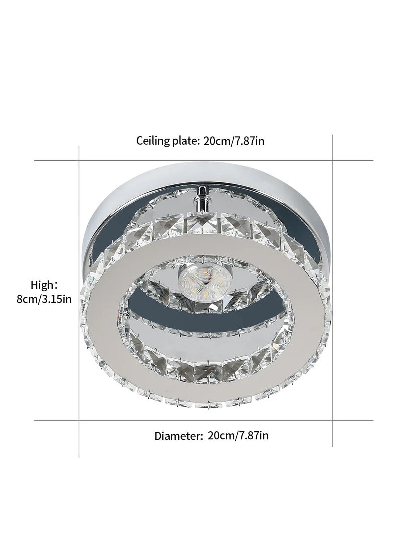 Goeco LED Ceiling Light, Crystal Chandelier, Modern Ceiling Lighting for Bedroom, Living Room, Kitchen, Hallway, 3 Colors Adjustable  - Image 4