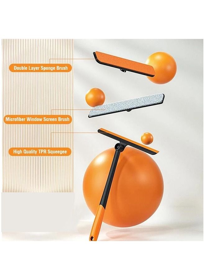 ياميم 3 في 1 ممسحة زجاجية متينة منظف النوافذ أداة منزلية للمطبخ المنزلي فرشاة تنظيف نافذة الشاشة - Image 2