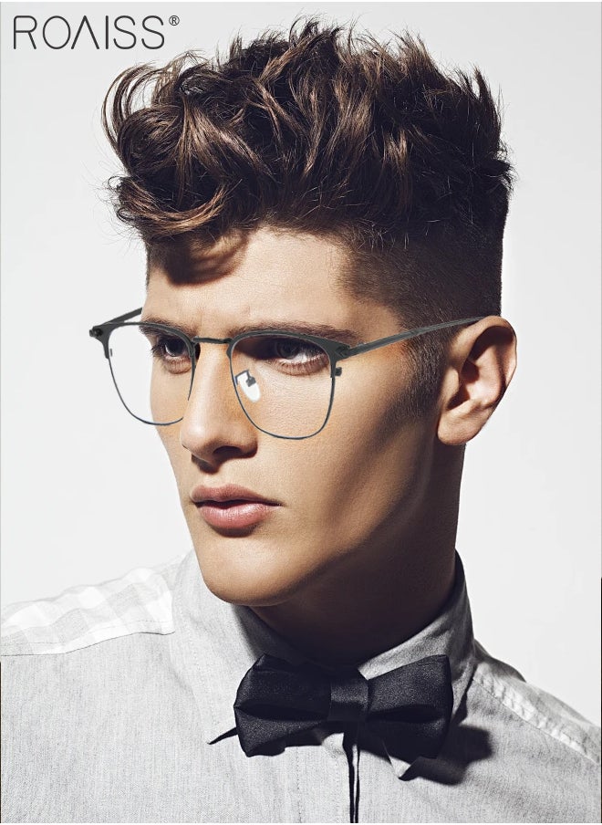 roaiss Blue Light Blocking Glasses Blue Light Filter Computer Reading Gaming TV Phones Square Eyeglasses Fashion Anti Eyestrain Headache Eyewear for Men Women Black 50mm  - Image 2
