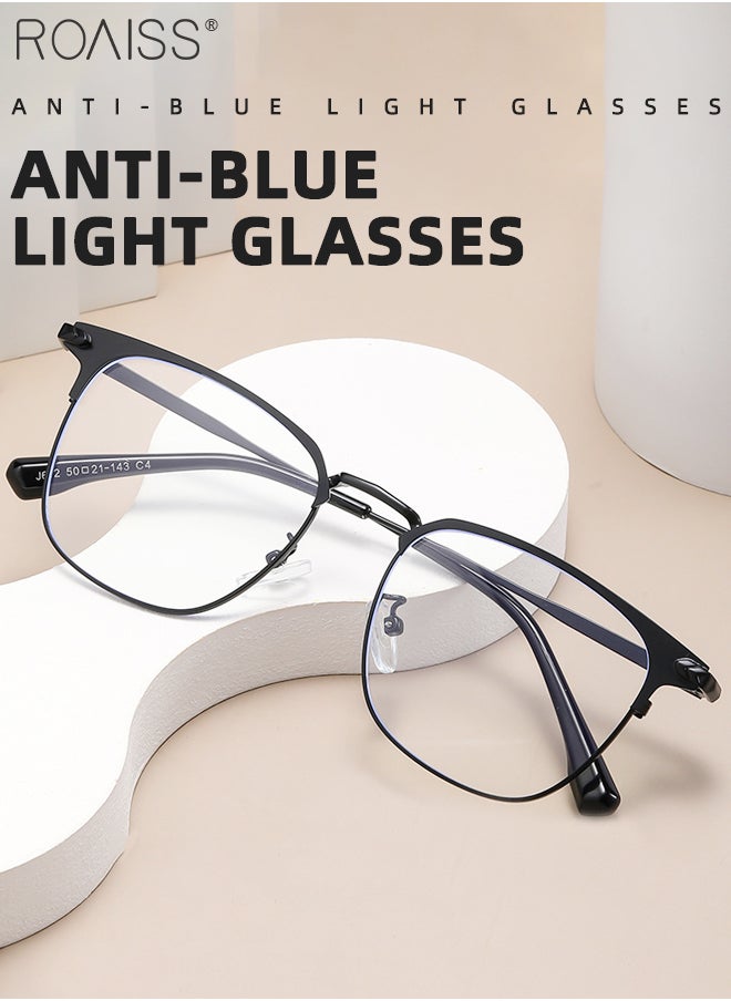 roaiss Blue Light Blocking Glasses Blue Light Filter Computer Reading Gaming TV Phones Square Eyeglasses Fashion Anti Eyestrain Headache Eyewear for Men Women Black 50mm  - Image 3