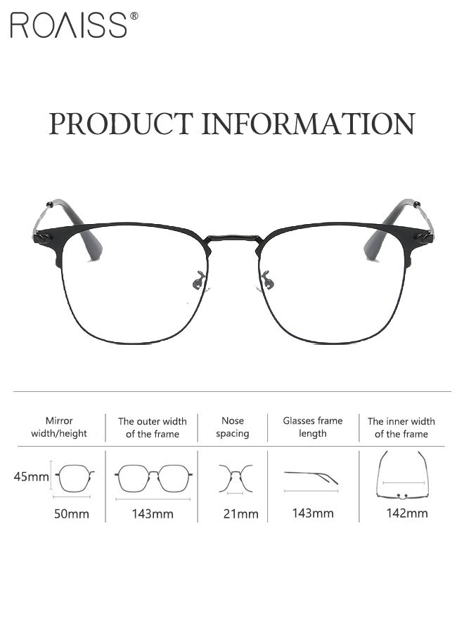 roaiss Blue Light Blocking Glasses Blue Light Filter Computer Reading Gaming TV Phones Square Eyeglasses Fashion Anti Eyestrain Headache Eyewear for Men Women Black 50mm  - Image 4