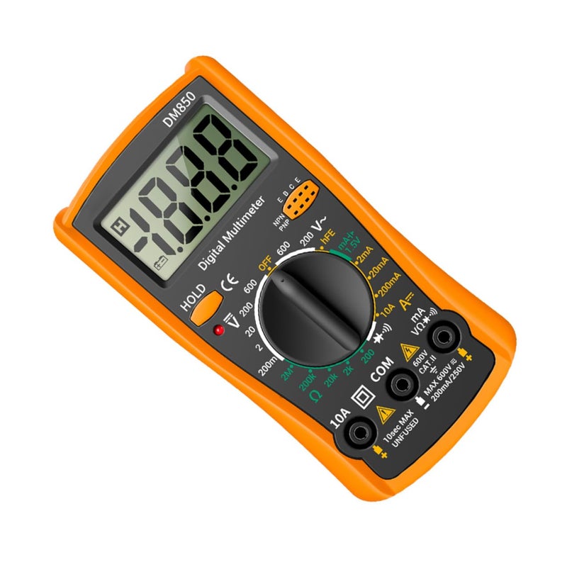 Handheld Digital Multimeter Dm850 Yellow Voltage Current Resistance Tester for Home and Industrial Use - Image 2