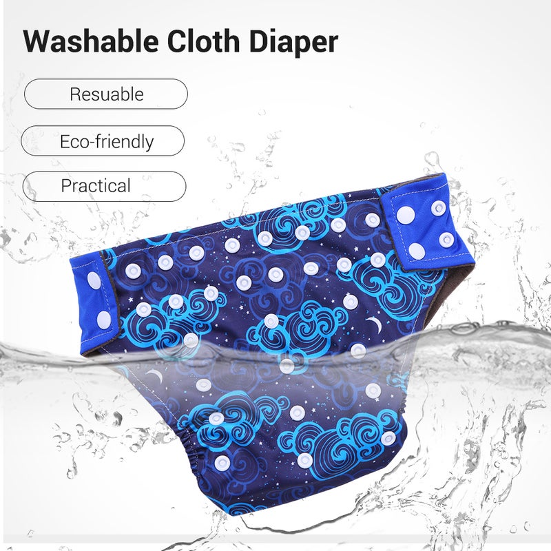 Baby Cloth Diapers Pack of 6 Adjustable Washable Resuable 2-Layer Design Strong Absorbtion Soft Diaper Pads Cover for Infants Toddlers - Image 5