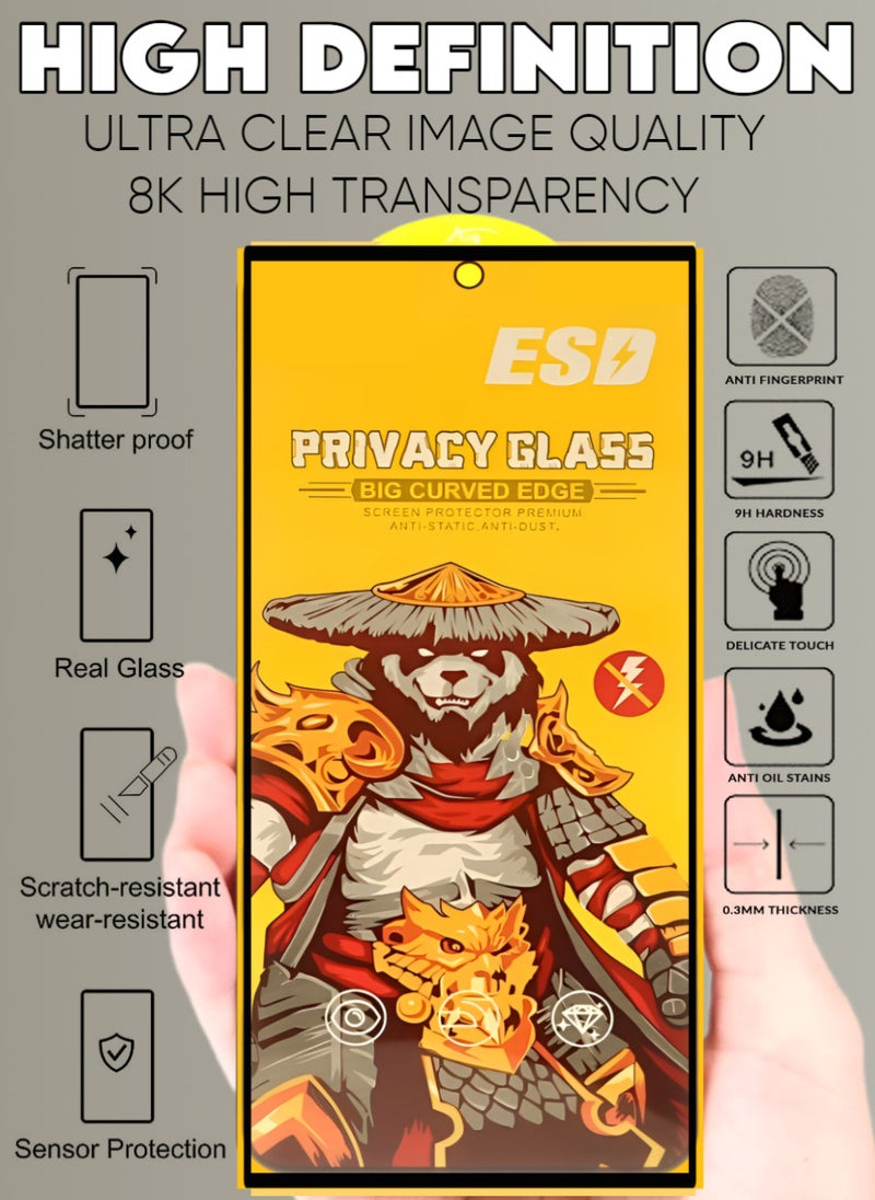 ESD 3 Pieces Tempered Dustproof Privacy Glass Screen Protector Compatible For Samsung Galaxy S24 Ultra - Image 5