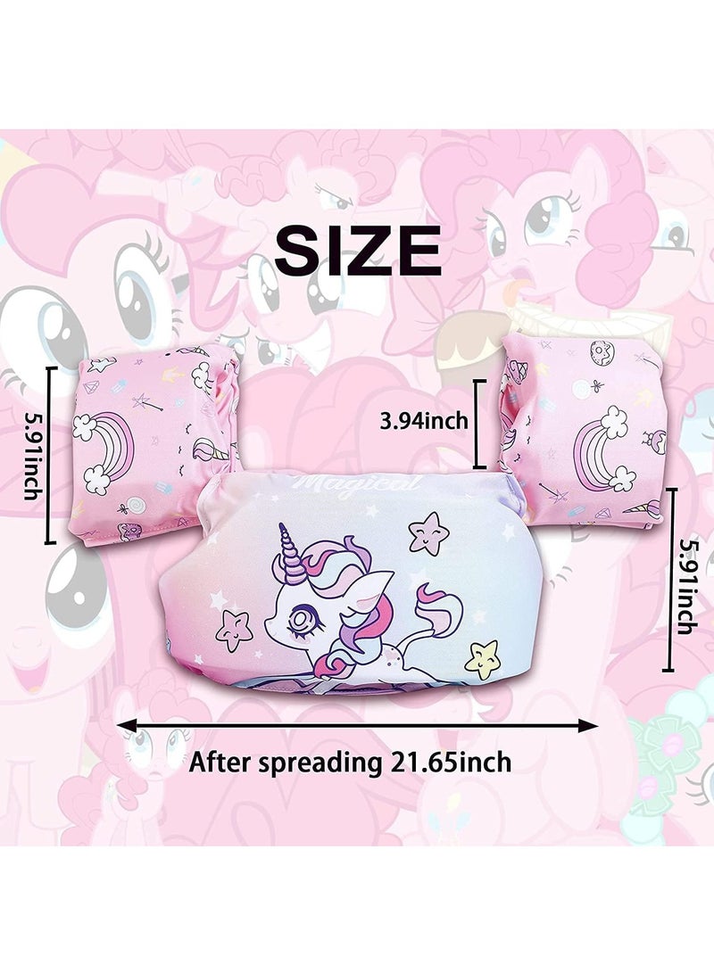 VUCATIN Toddler Swim Vest Kids Water Wings Arm Floaties for 30-50 Pounds Infant Safety Swim Aid Jumper Inflatable Swim Arm Bands Float Sleeves Swimming Armbands for Sea/Pool/Beach/Training (Pink Unicorn) - Image 4