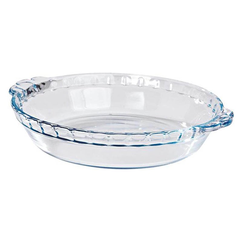 Marinex Medium Fluted Glass Pie Dish 1.3L – Durable Heat-Resistant Bakeware - Clear - Image 2