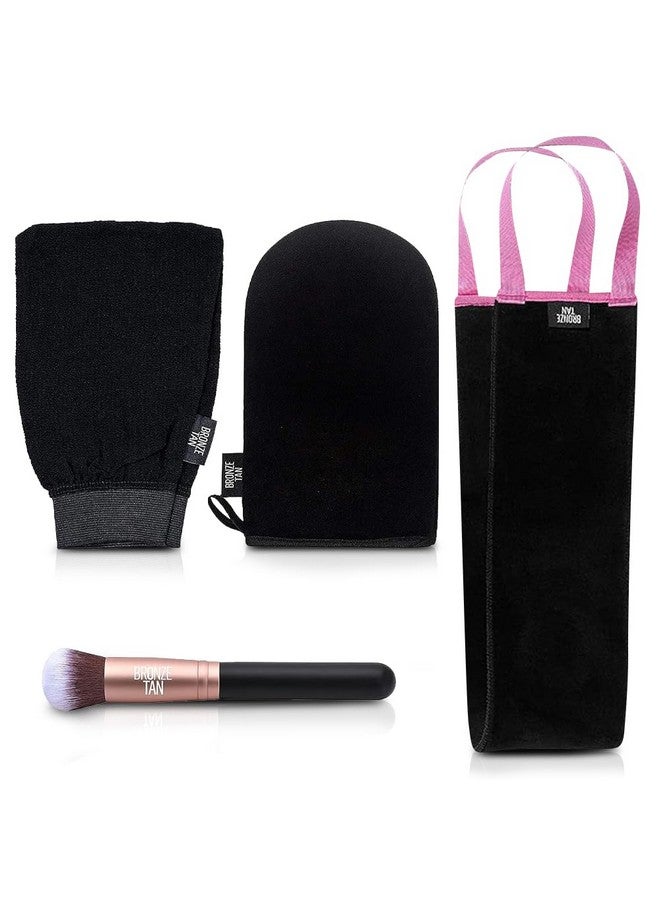 إكزيستنج بيوتي مجموعة ملحقات تسمير البشرة البرونزي - تتضمن قفاز تسمير البشرة الذاتي، قفاز تقشير لإزالة السمرة، أداة توزيع سهلة الاستخدام على الظهر، فرشاة توزيع تسمير البشرة للوجه واليدين - تطبيق تسمير البشرة بدون شمس - Image 1