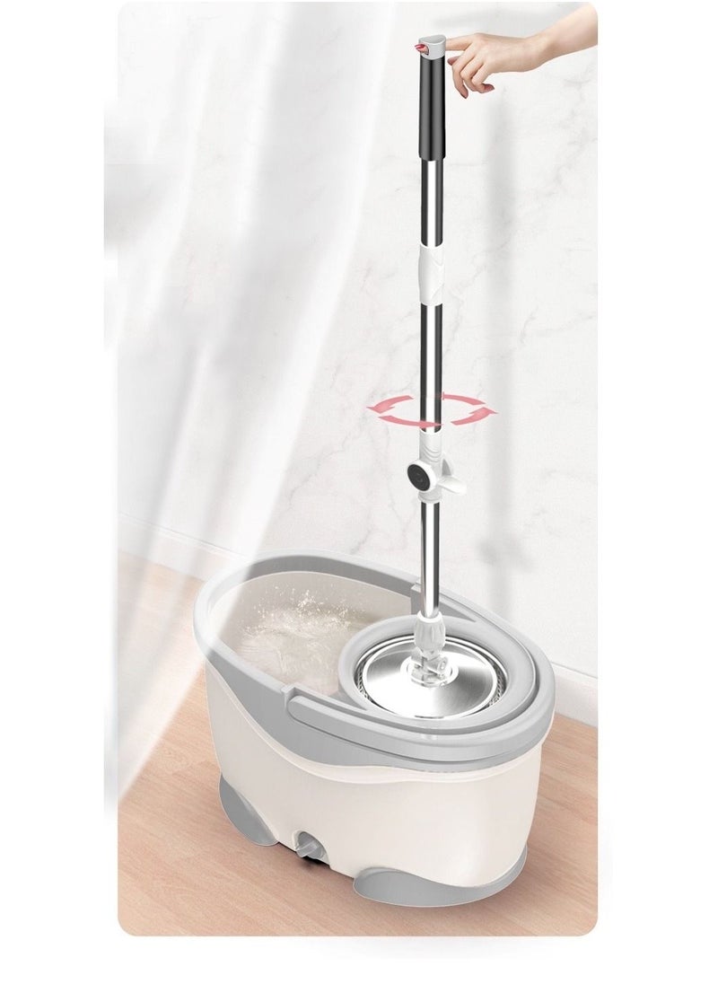 ALMUFARREJ - 360 Rotating Mop With Bucket White With Extra 2 Cloths - Image 1