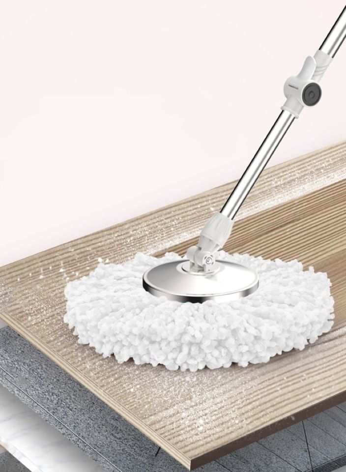 ALMUFARREJ 360 Rotating Mop With Bucket White With Extra 2 Cloths - Image 4