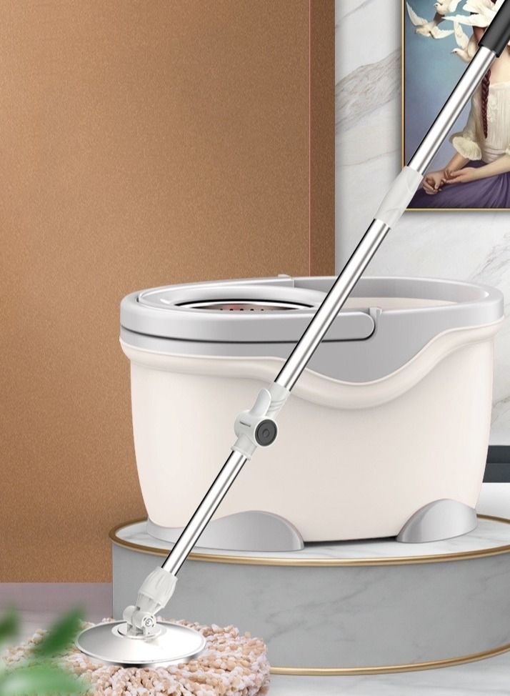 ALMUFARREJ 360 Rotating Mop With Bucket White With Extra 2 Cloths - Image 2