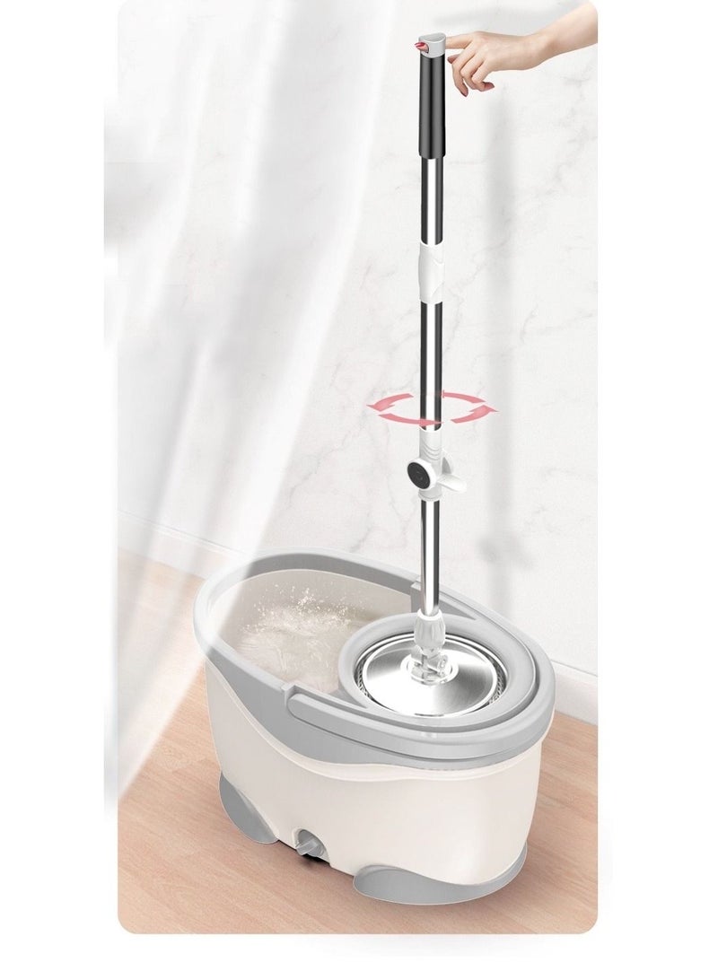 ALMUFARREJ 360 Rotating Mop With Bucket White With Extra 2 Cloths - Image 3