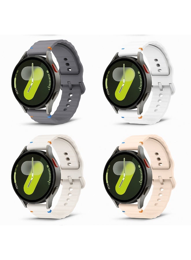 O Ozone Sport Band for Samsung Galaxy Watch Ultra LTE 47mm / Galaxy Watch 3 45mm, 22mm Soft Silicone Replacement Strap for Men Women- White/Beige/Pink/Grey - Image 1