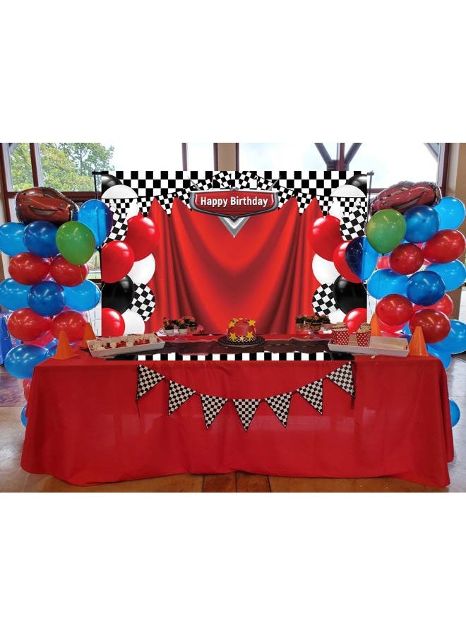 CINRAY Race Car Happy Birthday Backdrop 7x5FT Racing Competition Photography Background for Boy Car Racing Theme Birthday Party Decorations Supplies Photo Props - Image 4